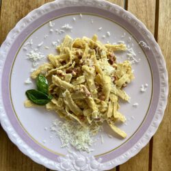 Bandnudeln a`la Carbonara fast ohne Kohlehydrate