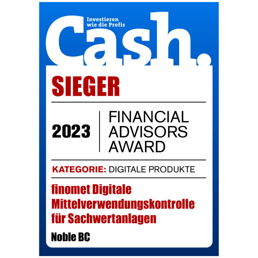 Noble BC gewinnt Cash. Financial Advisors Award